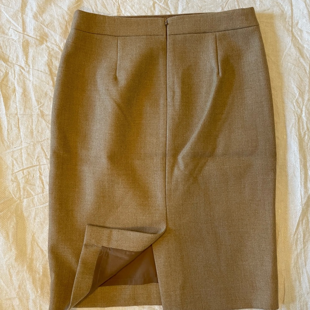 J Crew size tan wool pencil skirt